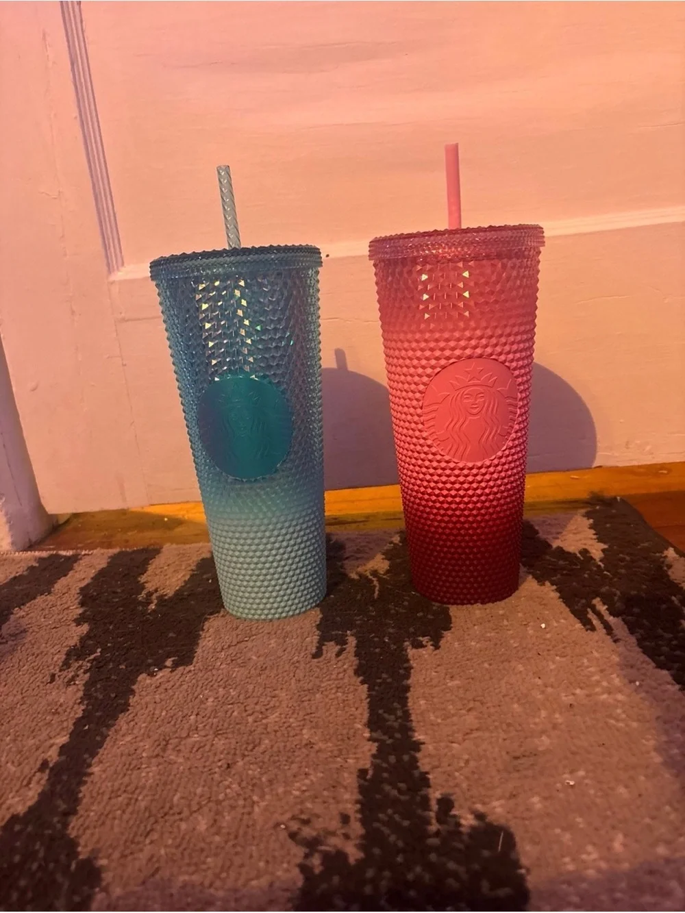 Starbucks Studded Ombre Tumblers - Teal & Coral